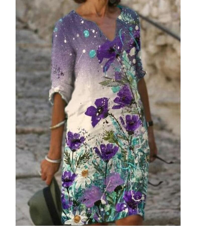 Robe Midi Élégance Florale – Raffinement Naturel et Sophistication