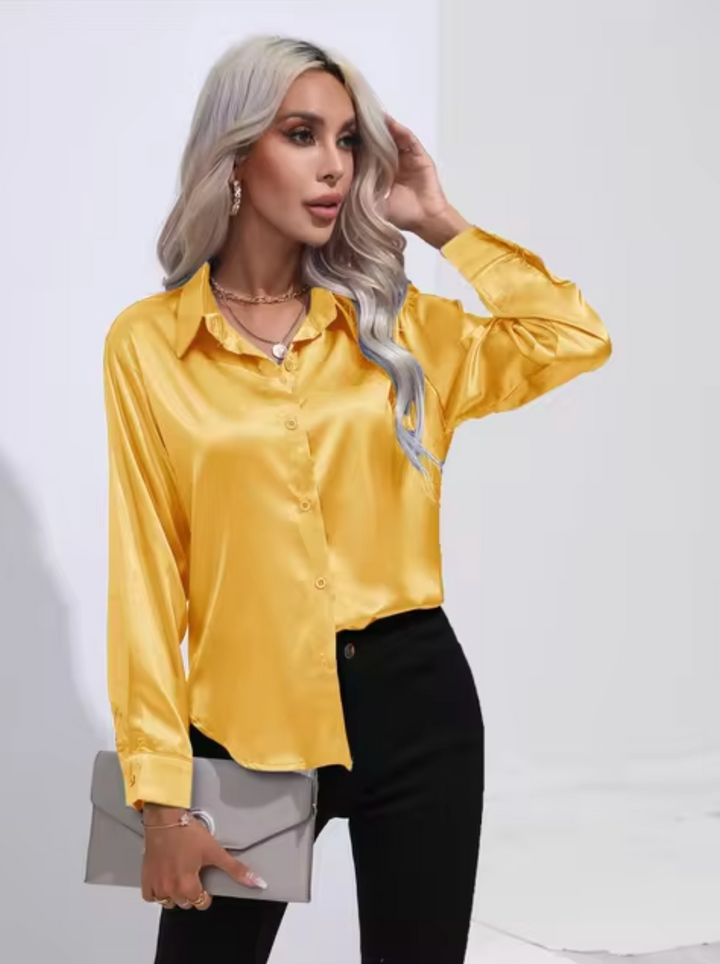 Annika - Camicia a maniche lunghe in raso