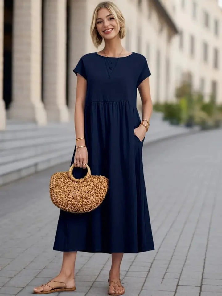 Robe Midi Classique – Élégance et Confort au Quotidien