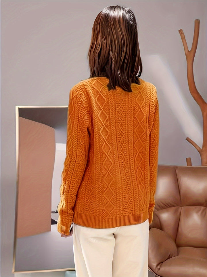 Pull-over en tricot de laine avec manches longues confortables Pull-over femme | Parfait pour les vêtements de loisirs