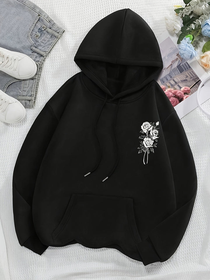 Lässiger Sweat-Pullover-Hoodie mit Kapuze und Backprint für Women | Perfekt für Alltag