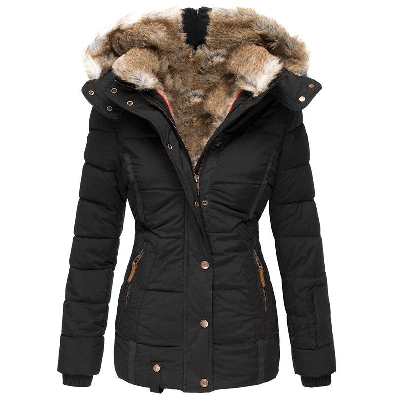 Greta - Cappotto invernale alla moda con fodera in pelliccia per donne