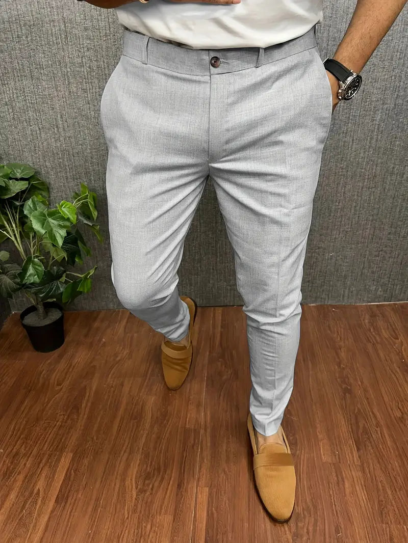 Slim Fit Herren Stoffhose – Elegante Freizeithose mit schmalem Bein für Büro & Alltag