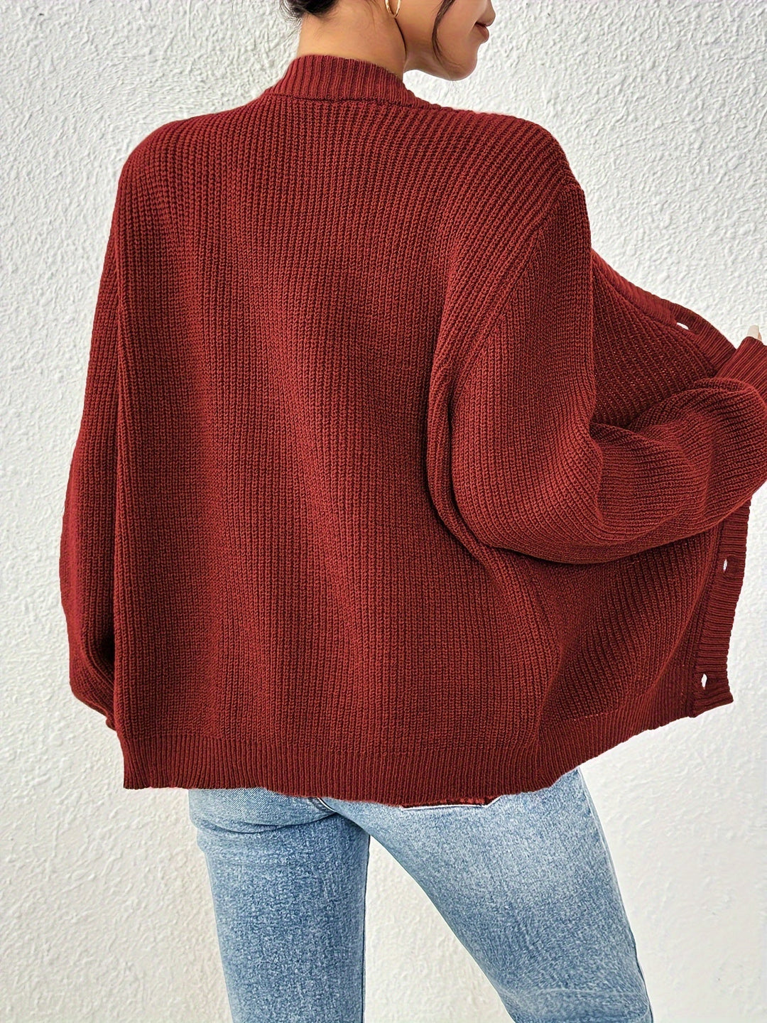 Lässiger warmer Baumwolle Strickcardigan für Damen | Perfekt für lässige Tage