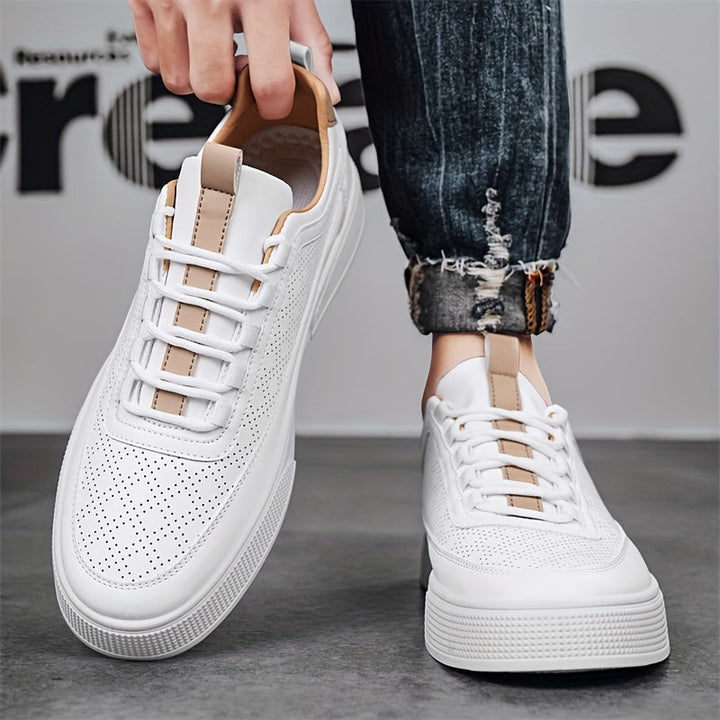 Baskets minimalistes pour hommes en blanc – Chaussures de loisirs confortables au look épuré