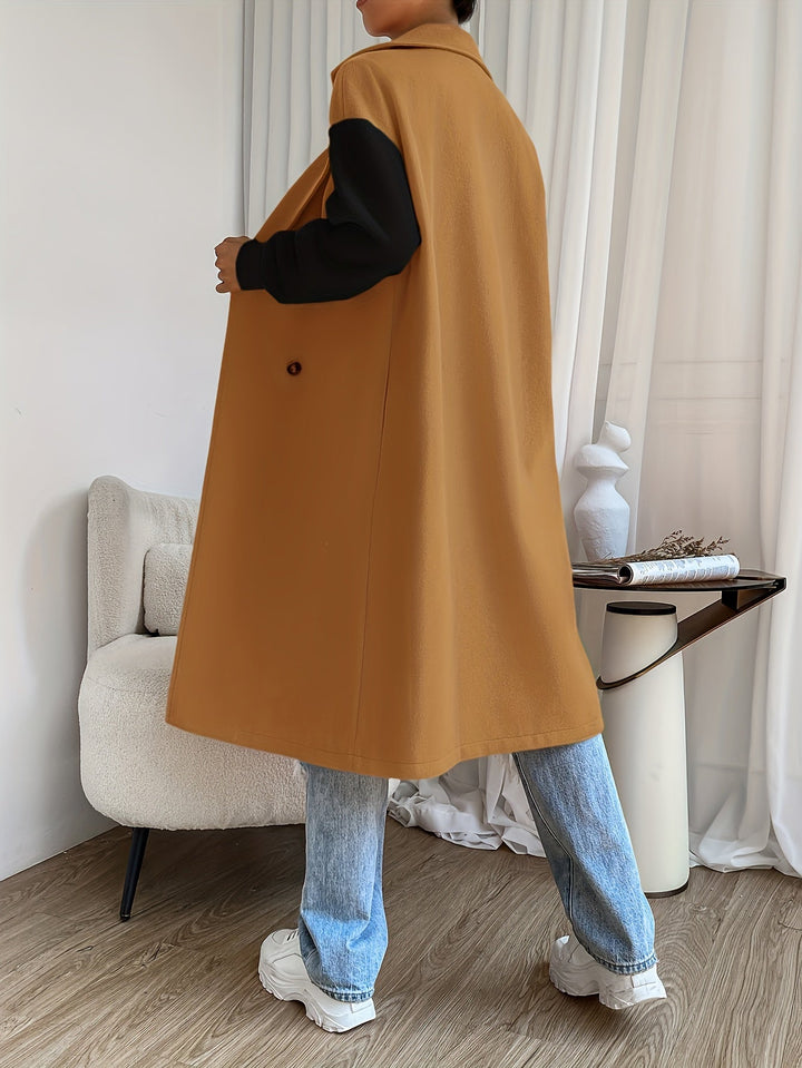 Trench elegante con dettaglio cintura e design antivento di media lunghezza per donna | Ideale per l'autunno