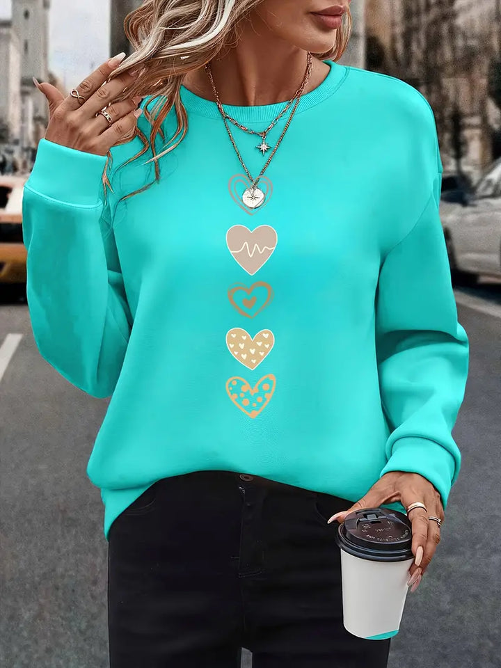 Pull en tricot chic avec motif battement de cœur