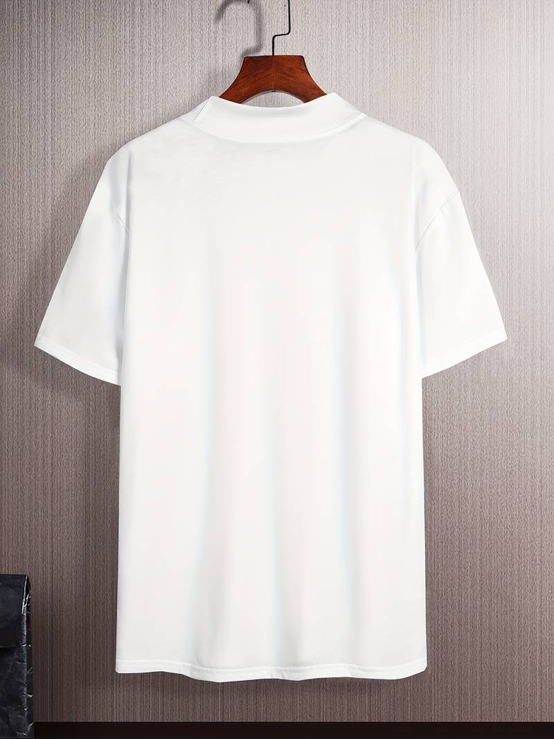 T-shirt à col roulé pour homme à manches courtes – Haut ajusté pour affaires, loisirs et looks superposés