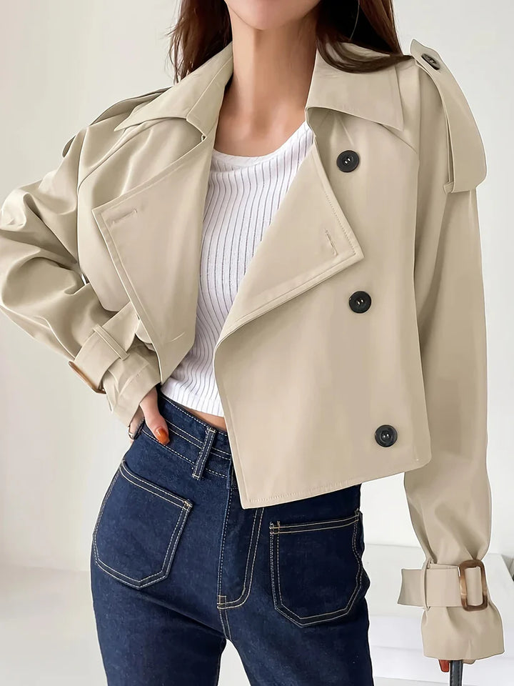 Trench elegante con decorazione a bottoni per donna | Perfetto per ogni occasione