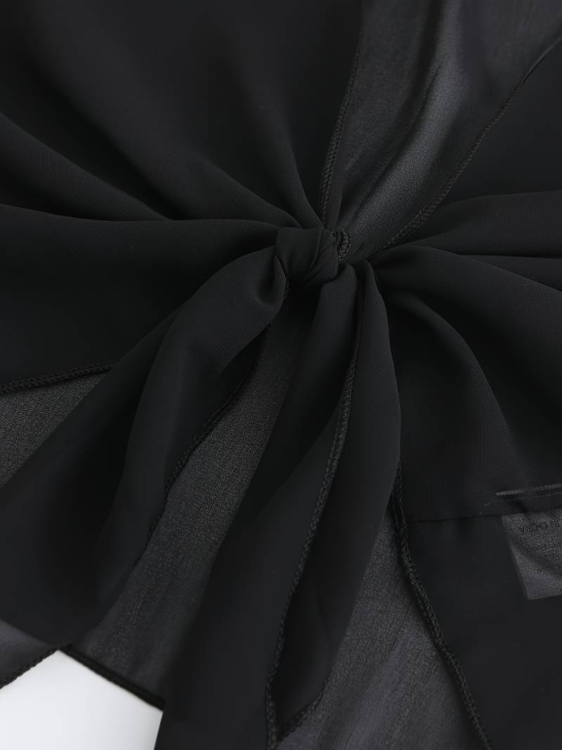 Bolero in chiffon da donna con nodo a fiocco – giacca corta trasparente per abiti da sera e outfit estivi