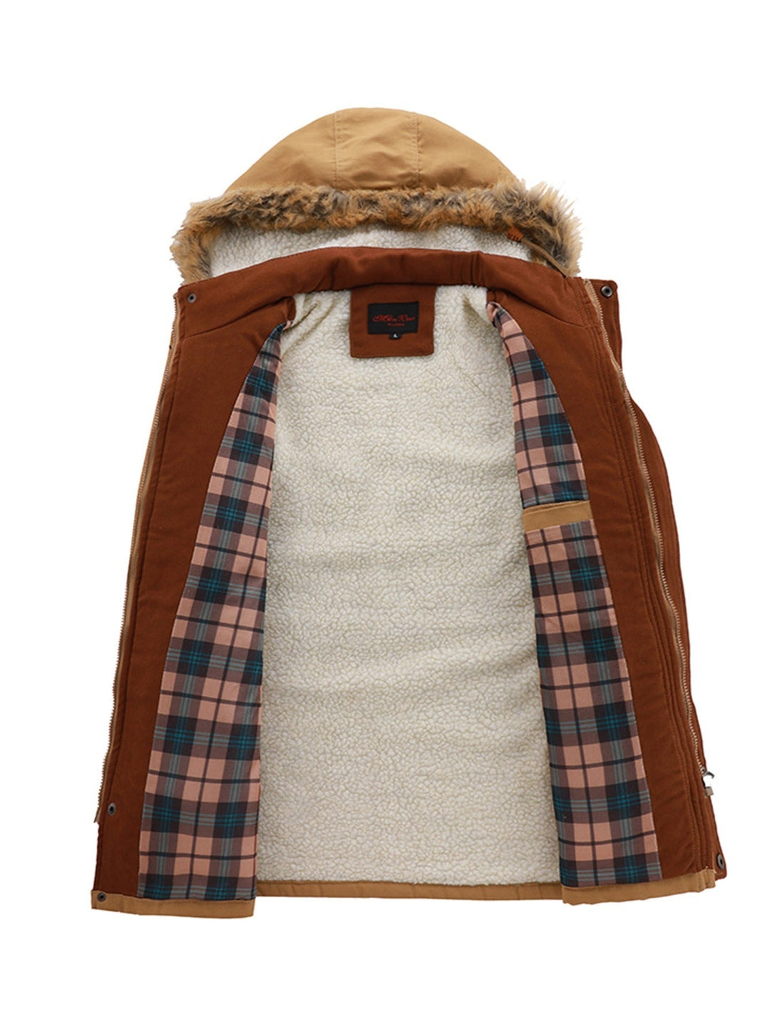 Del - Veste d'hiver chaude en laine d'agneau pour hommes