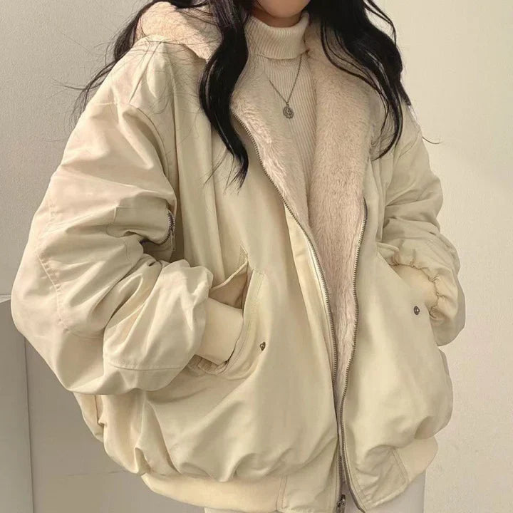 Kristin - Giacca parka con cappuccio spesso con chiusura a strappo
