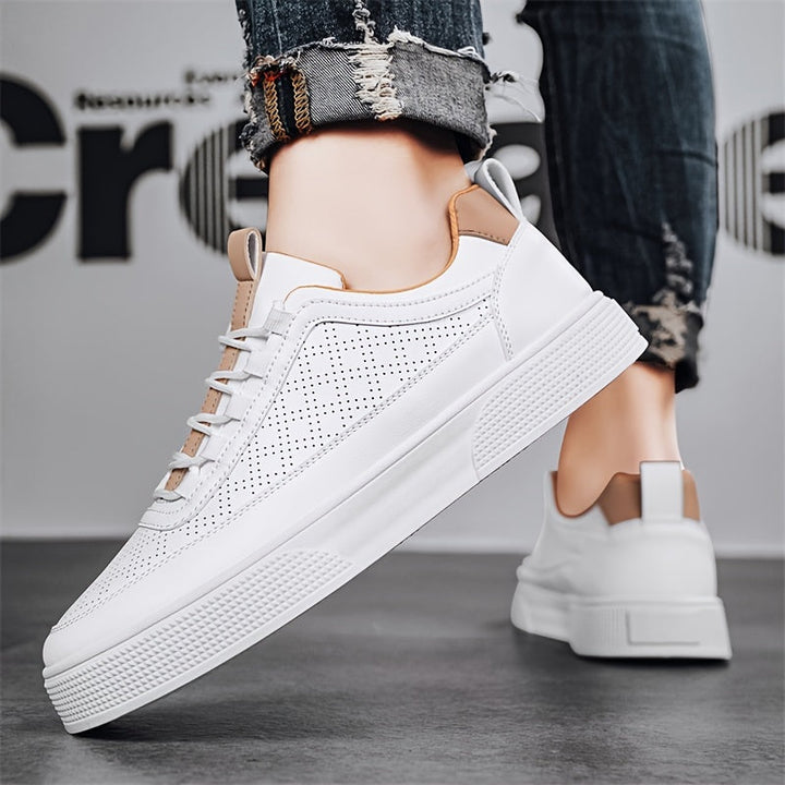 Baskets minimalistes pour hommes en blanc – Chaussures de loisirs confortables au look épuré