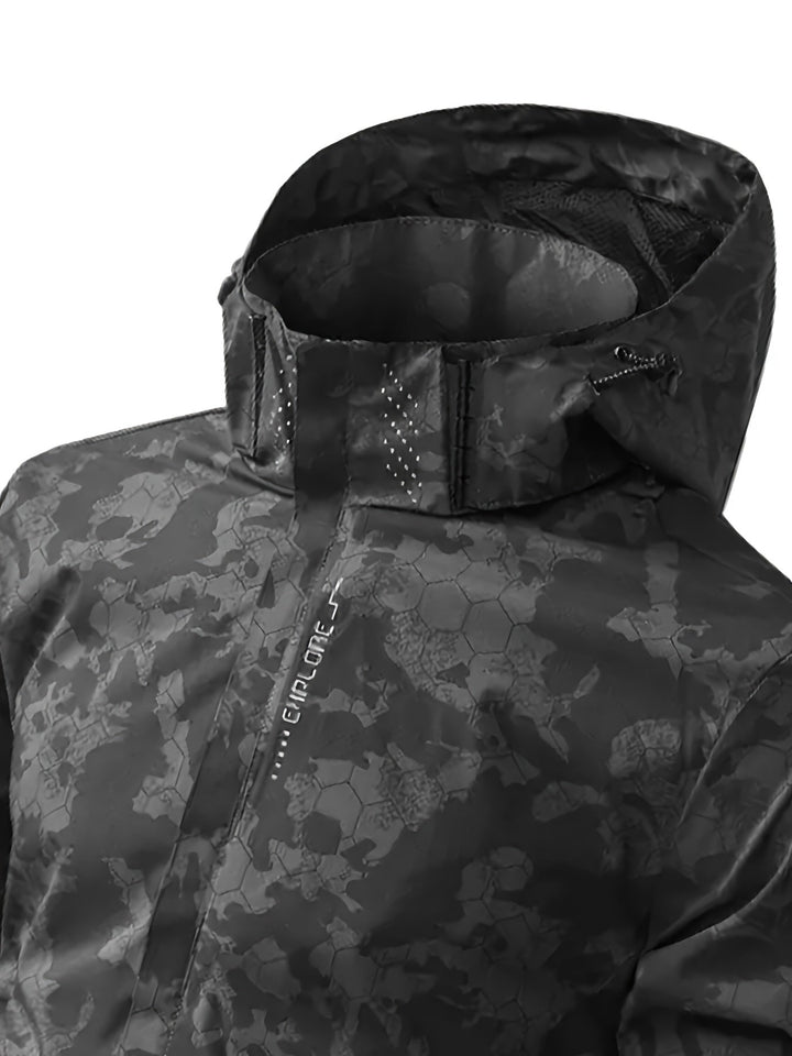 Coupe-vent à capuche motif camouflage chaud pour le printemps pour hommes | Parfait pour les activités de plein air au printemps
