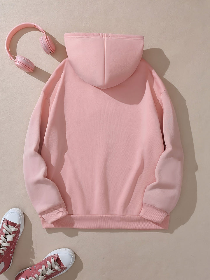 Lässiger Fleece Pullover Hoodie mit Vintage Backprint für Damen | Perfekt für Lässige Tage