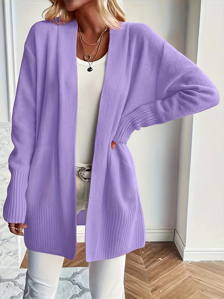 Lässiger Strickwaren-Woll-Cardigan mit Tasche für Damen | Perfekt für den Alltag