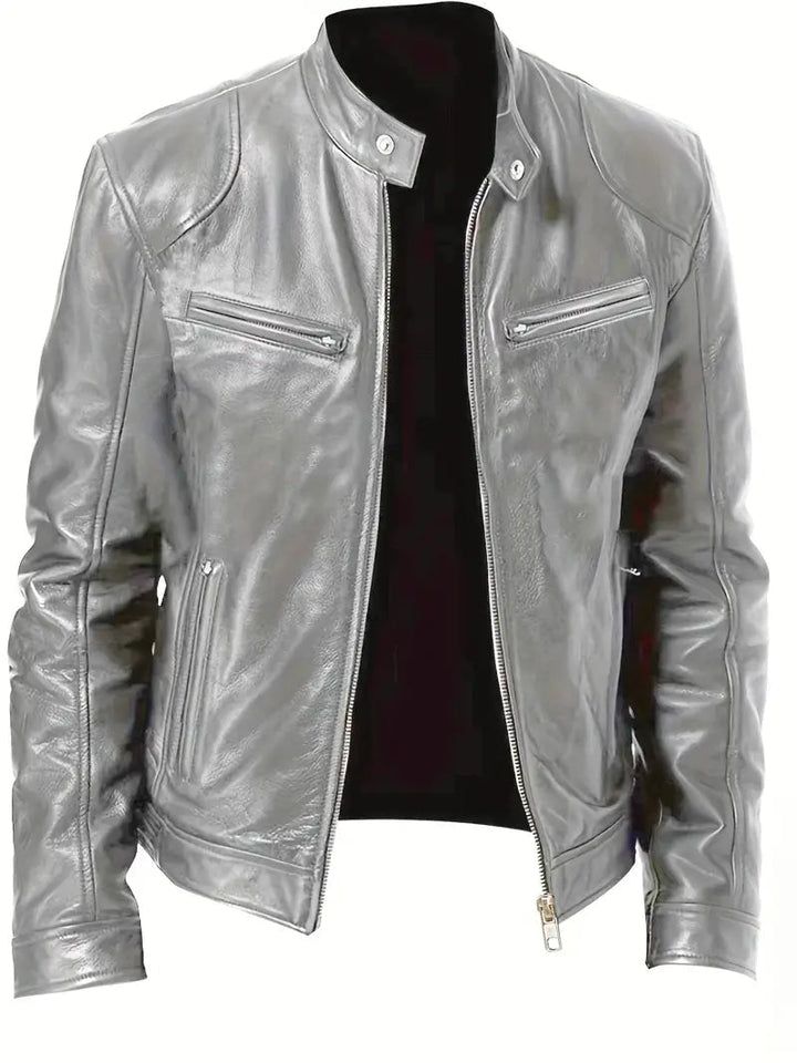 Elegante Lederjacke mit Taschen für Herren | Chic und Perfekt für den Alltag