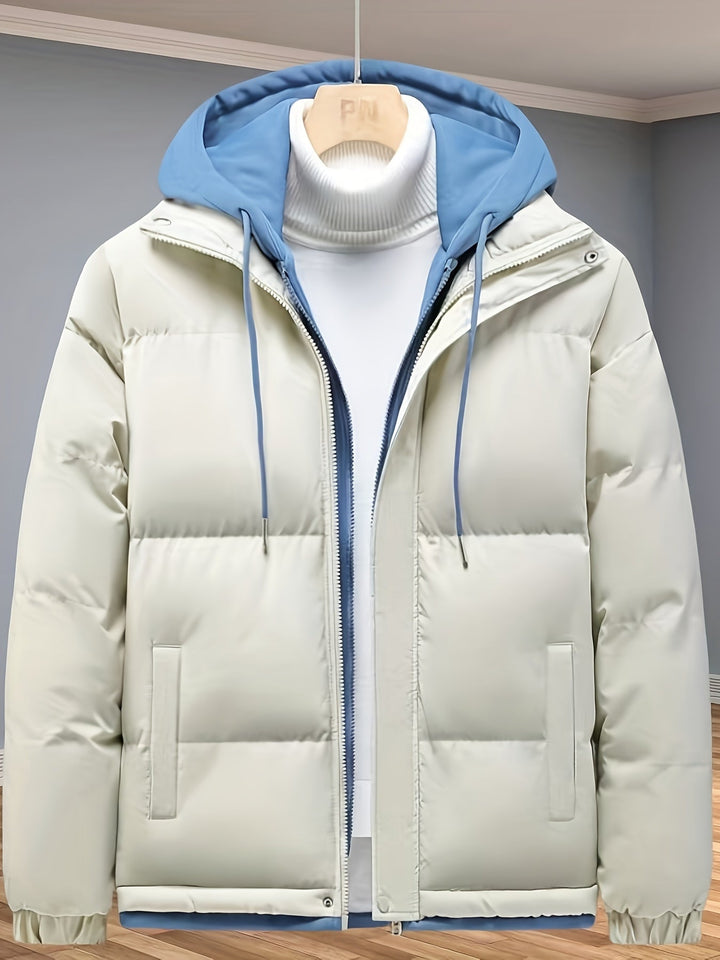 Veste d'hiver chaude épaissie mi-longue à fermeture éclair pour hommes | Parfaite pour les activités de plein air