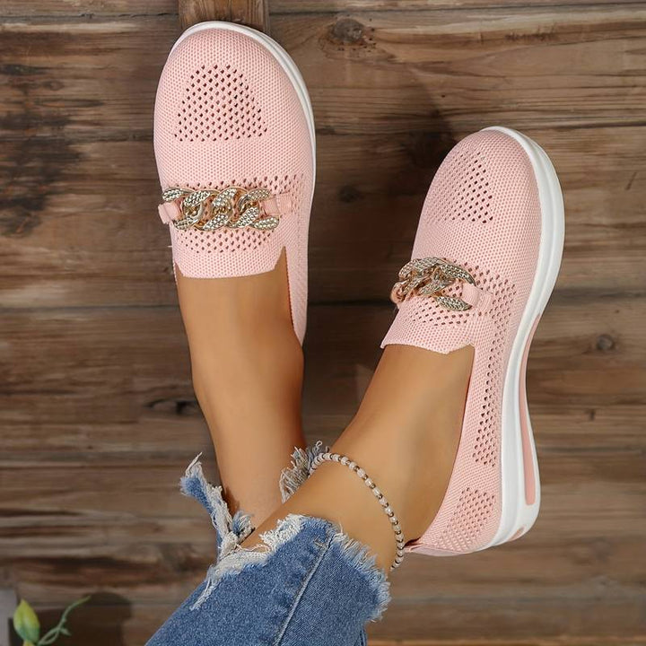 Brianna - Ballerines orthopédiques élégantes à brides en chaîne en mesh
