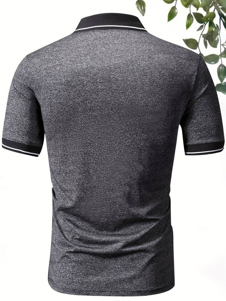 Caleb – camicia a maniche corte a blocchi di colore alla moda con chiusura a bottoni e rever