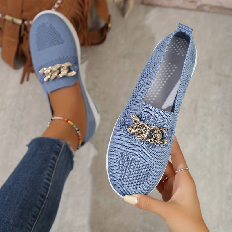 Brianna - Ballerines orthopédiques élégantes à brides en chaîne en mesh