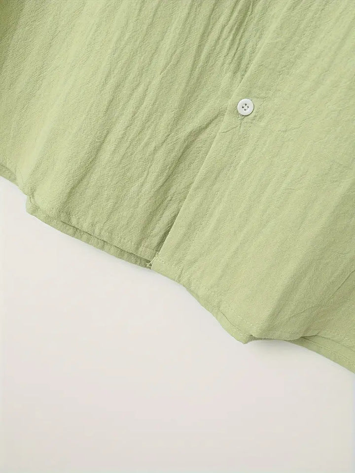 Kurzarm Herrenhemd mit Knopfleiste – Slim Fit Sommerhemd mit Kragen – Klassisches Freizeithemd für Alltag, Büro & Urlaub