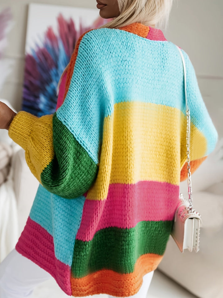 Stilvolle Mehrfarbige Strickjacke Für Damen | Perfekt für den Alltag