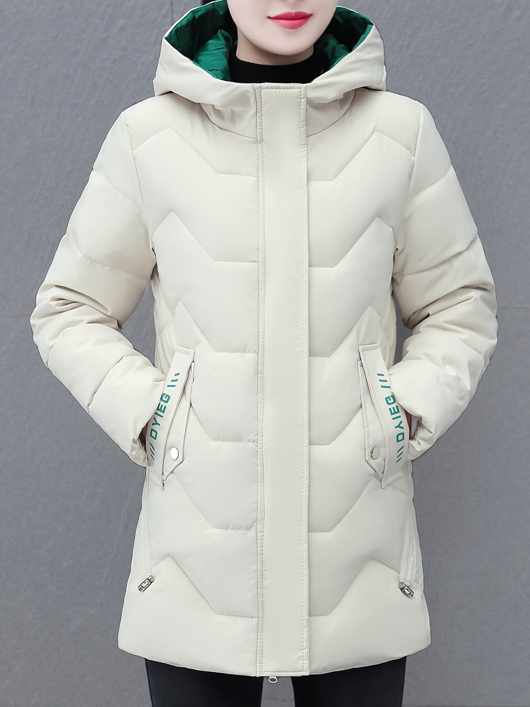 Stilvolle Warme Lange Puffer Winterjacke mit Kapuze für Frauen | Ideal für Winter