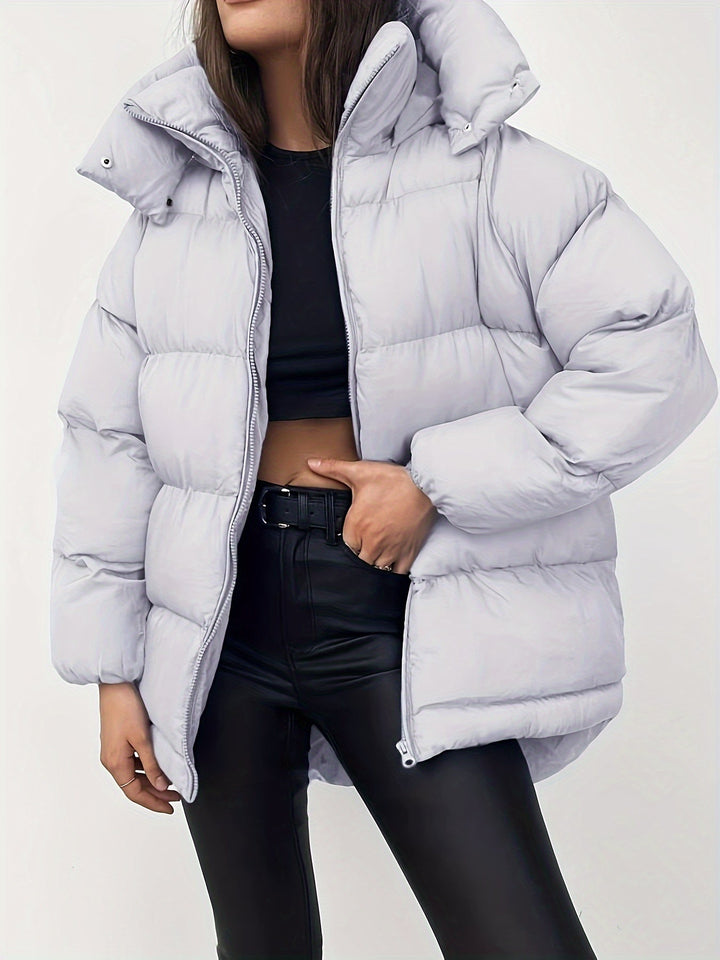 Elegante giacca invernale imbottita calda con cappuccio per donna | Perfetta per attività all'aperto
