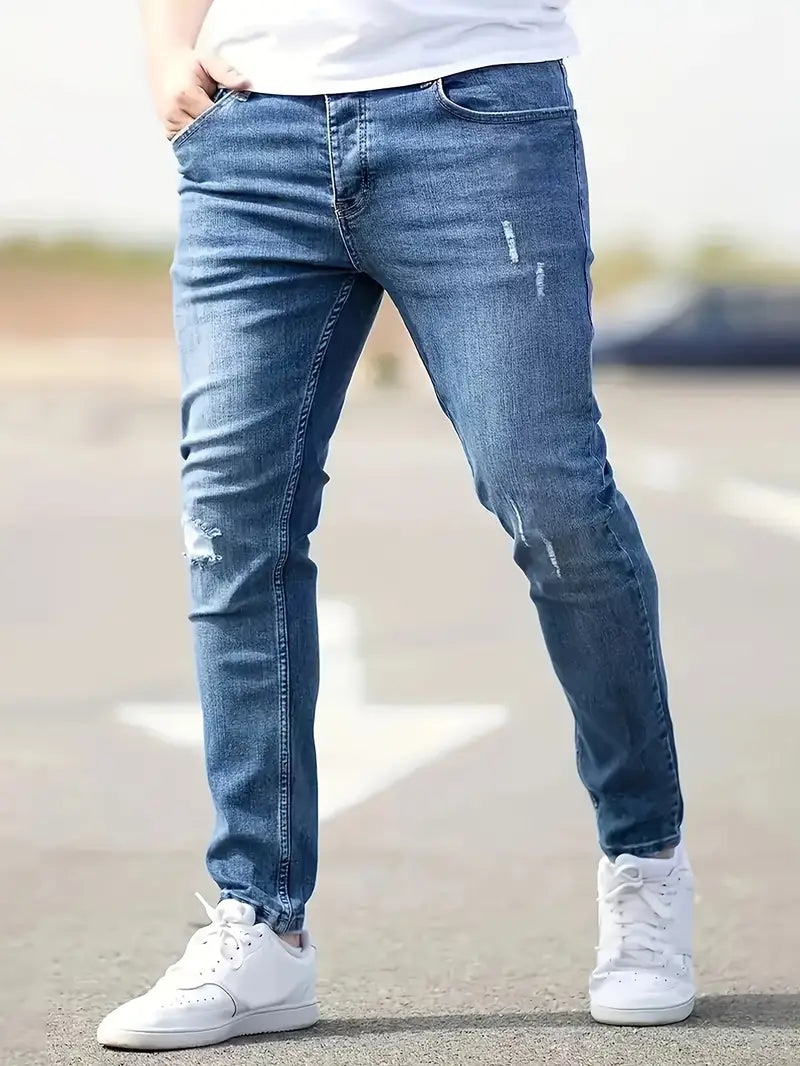 Slim Fit Herren Jeans mit Stretch – Ripped Look & klassischem 5-Pocket-Design für Streetstyle & Alltag