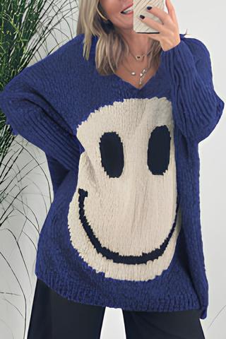 Shang - Pull à manches longues élégant avec smiley pour femmes
