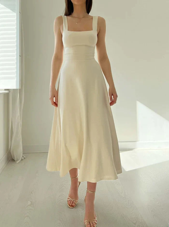 Seline - Nouvelle robe mini slim fit à larges bretelles épaisses pour l'été 2024