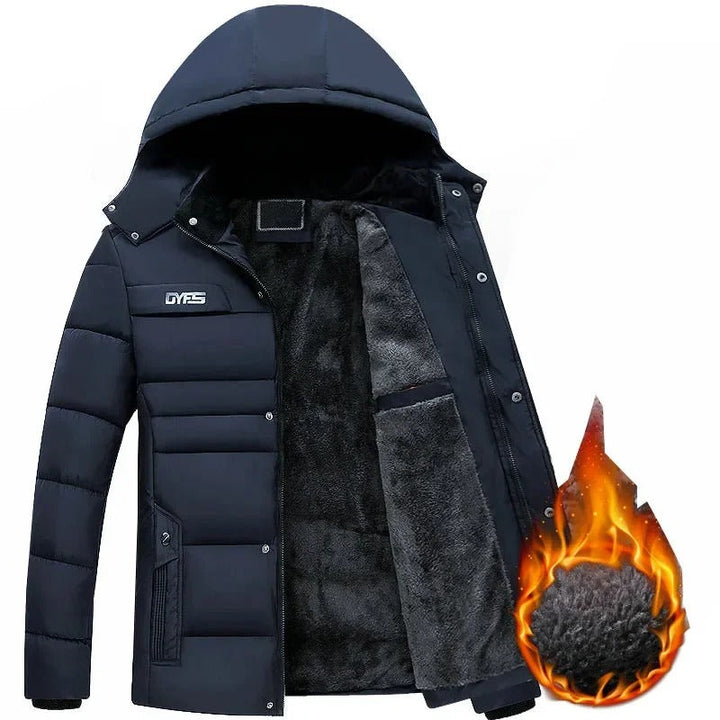 Veste d'hiver homme imperméable avec doublure en polaire – Veste matelassée chaude d'extérieur avec capuche