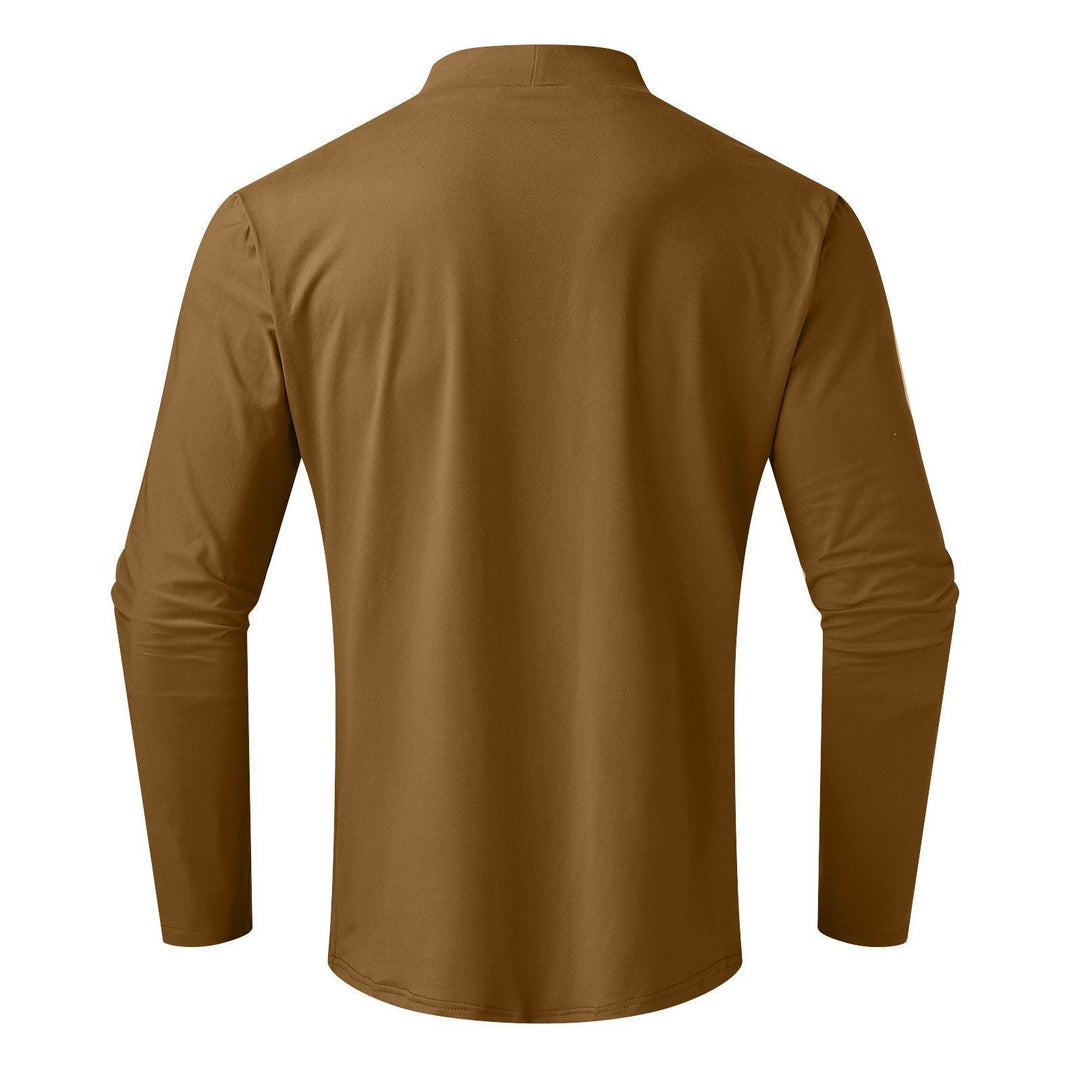 T-shirt a manica lunga slim fit da uomo con collo alto