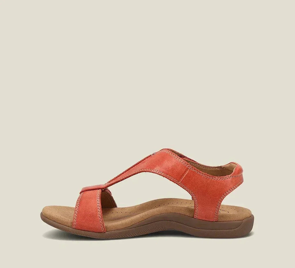 Damen Sommer Sandalen mit Reißverschluss – Bequeme T-Steg Sandalen mit weichem Fußbett & rutschfester Sohle