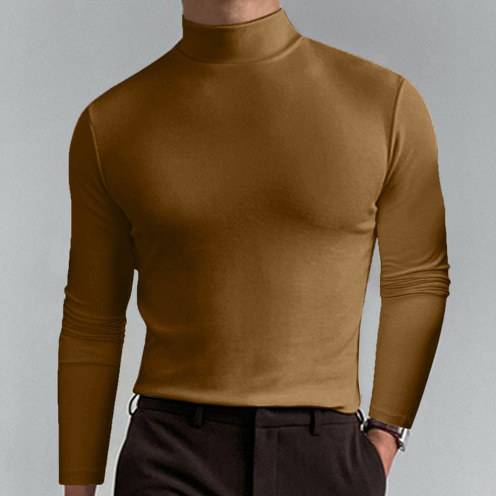 T-shirt a manica lunga slim fit da uomo con collo alto