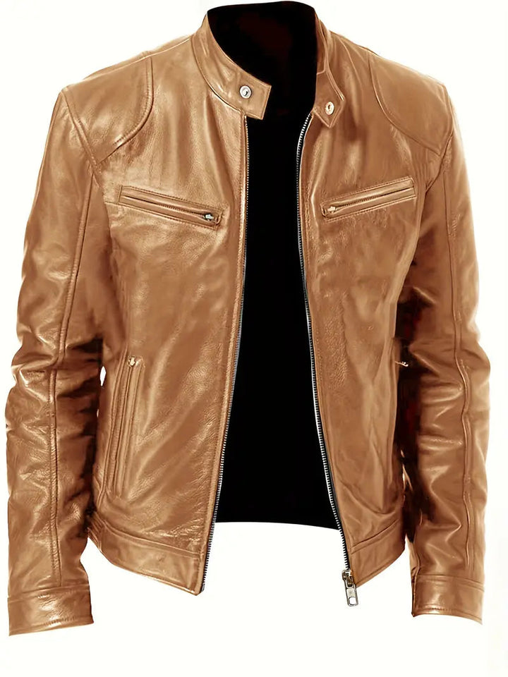 Elegante Lederjacke mit Taschen für Herren | Chic und Perfekt für den Alltag