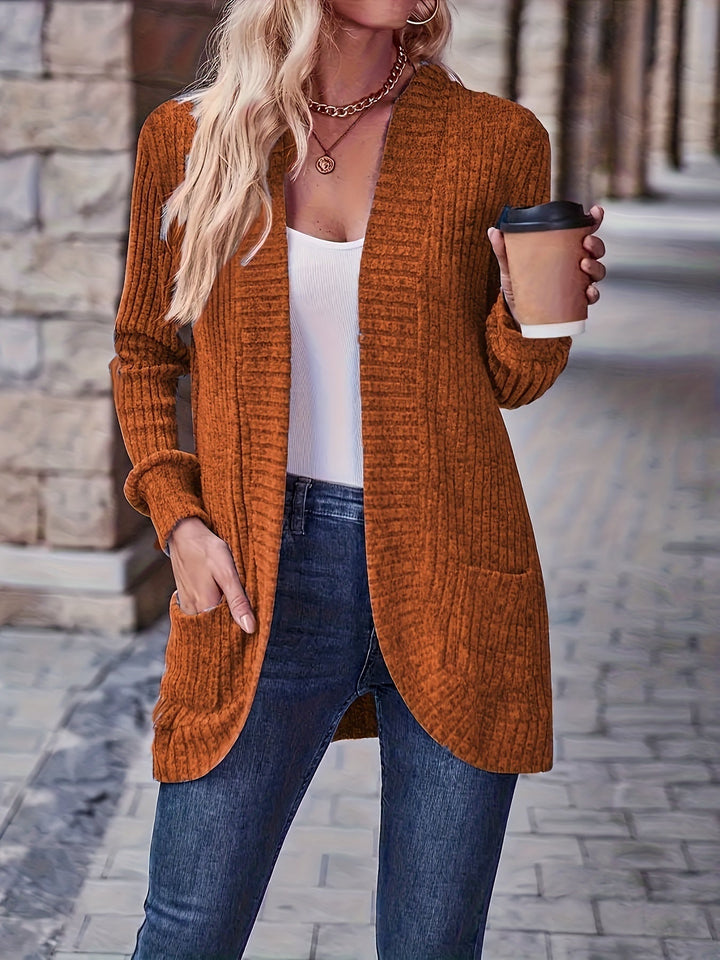 Lässiger warmer Fleece-Strickwaren-Cardigan für Damen | Perfekt für lässige Tage