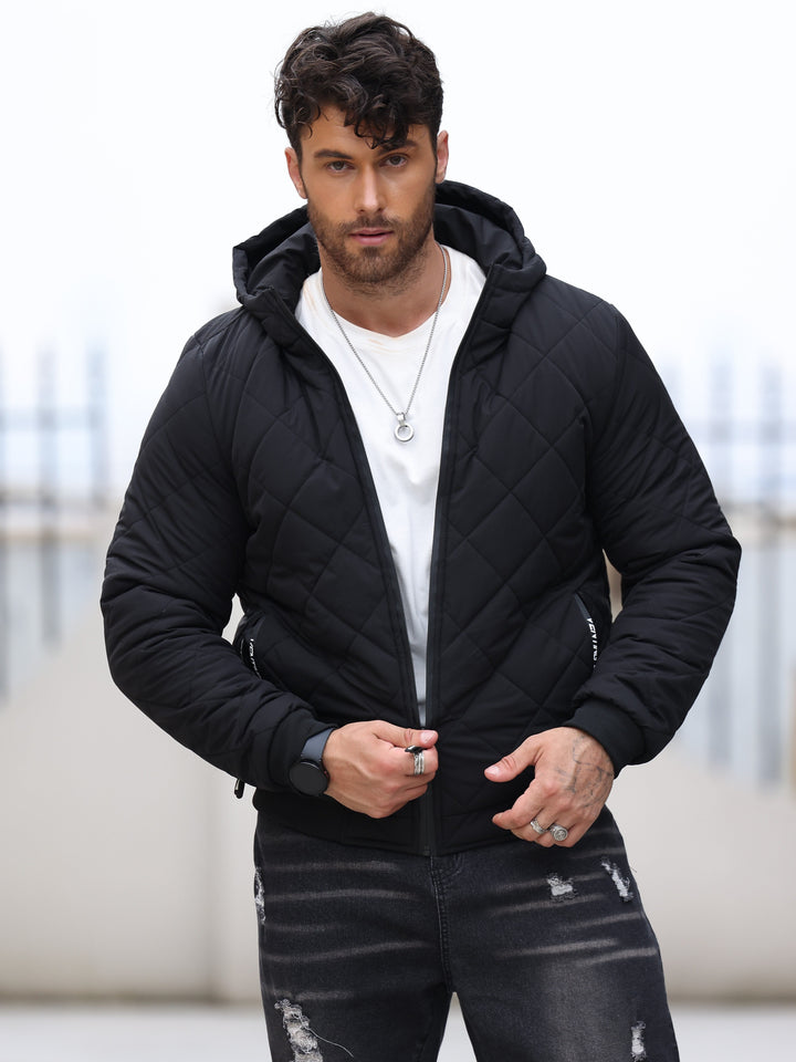 Veste d'hiver matelassée unie élégante pour hommes | Parfaite pour l'hiver