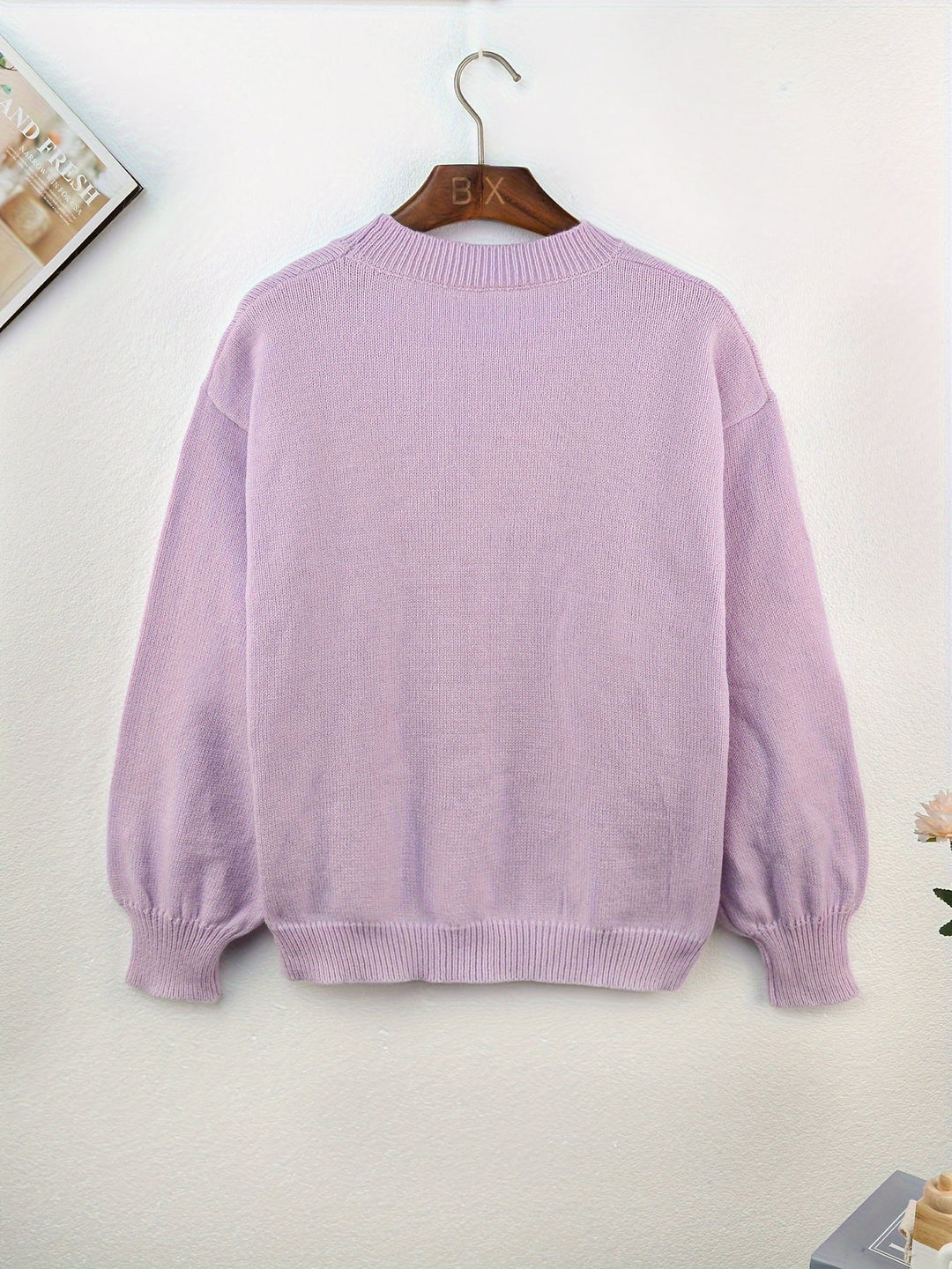 Pull en maille oversize douillet avec col rond – doux et stylé pour les jours froids