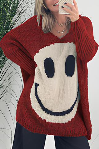 Shang - Pull à manches longues élégant avec smiley pour femmes