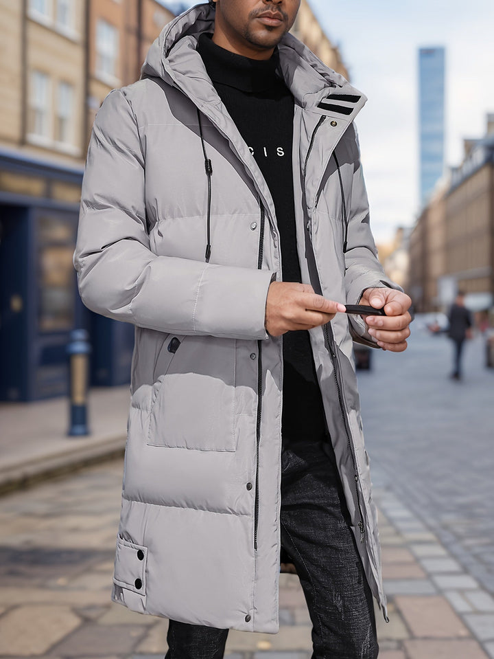 Veste d'hiver matelassée à capuche zippée décontractée pour hommes | Parfaite pour les activités de plein air