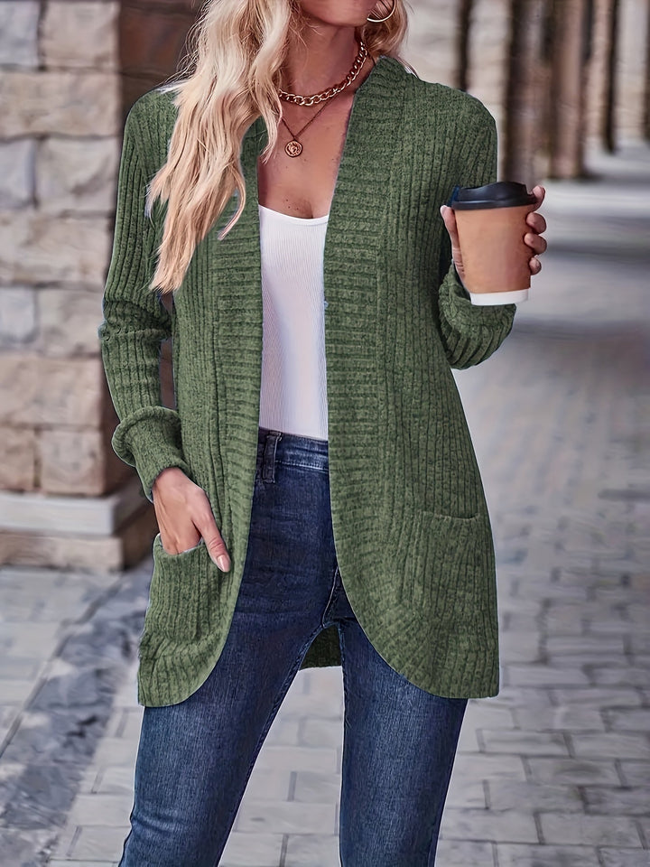 Lässiger warmer Fleece-Strickwaren-Cardigan für Damen | Perfekt für lässige Tage
