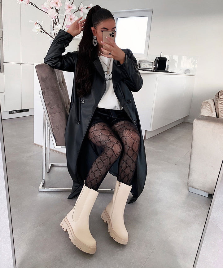Long beige boots