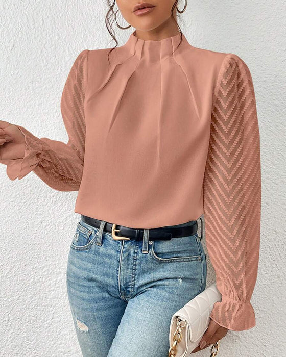 Felicity - Elegant top with ruffle sleeves for women