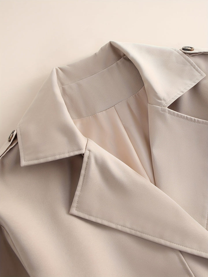 Elegant trench coat with belt and long sleeves for women | Ideal for every season