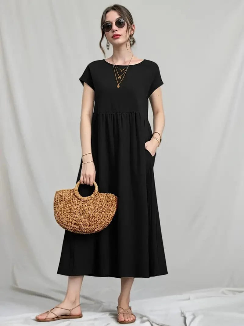 Robe Midi Classique – Élégance et Confort au Quotidien