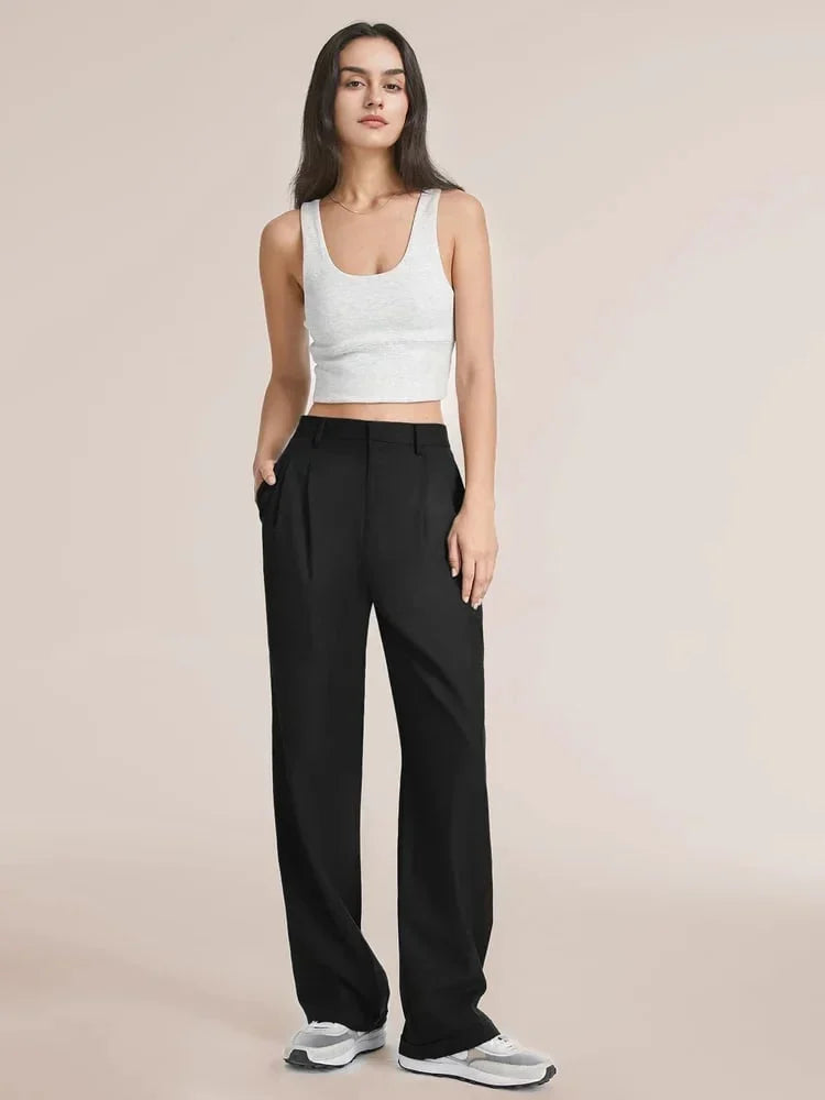 Cathrine - Pantalon palazzo taille haute et jambes larges