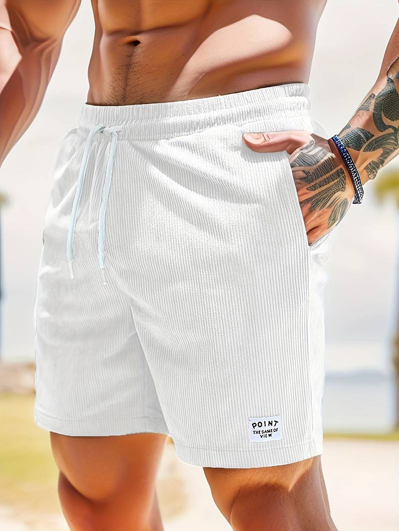 Men's swim shorts with elastic waistband & drawstring – Lightweight beach shorts for summer, vacation & sports