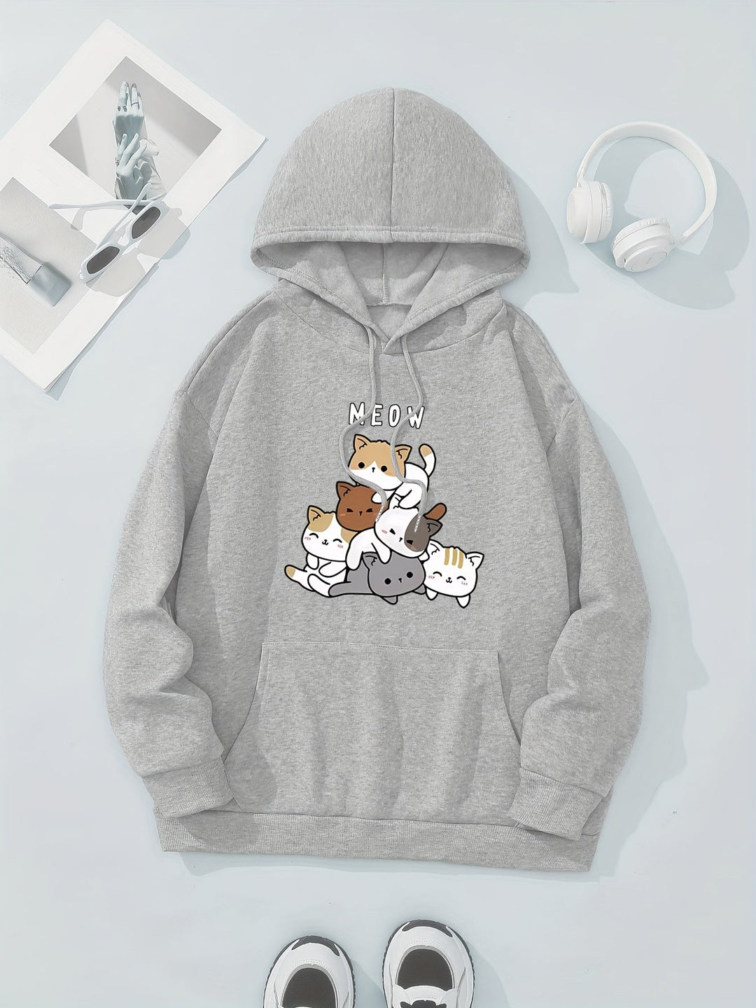 Lässiger Fleece Pullover Hoodie mit Vintage Backprint für Damen | Perfekt für Lässige Tage